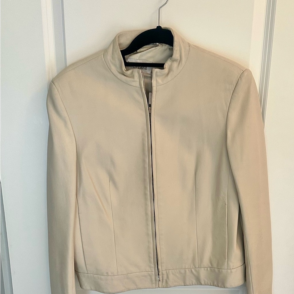 MaxMara Cream Leather Jacket